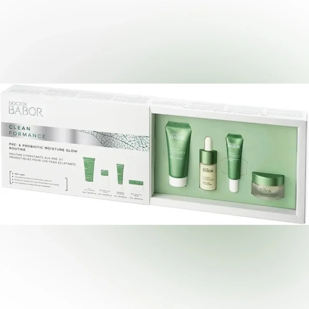 NIB Babor Cleanformance Pre- & Probiotic Moisture Glow Routine Travel Set - Picture 2 of 9